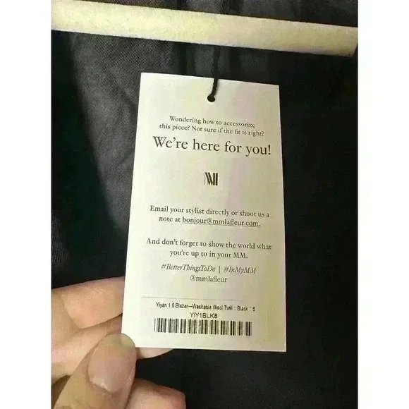 M.M. Lafleur The Yiyan Blazer - Wool Twill Size Black jacket $495 NWT - Picture 5 of 6